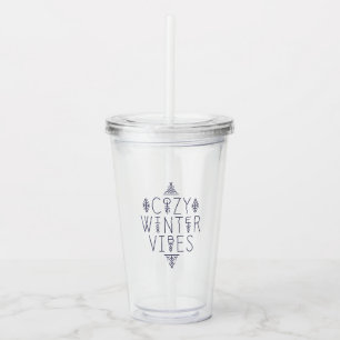 Vaso Acrílico Diseño acogedor de vibraciones de invierno