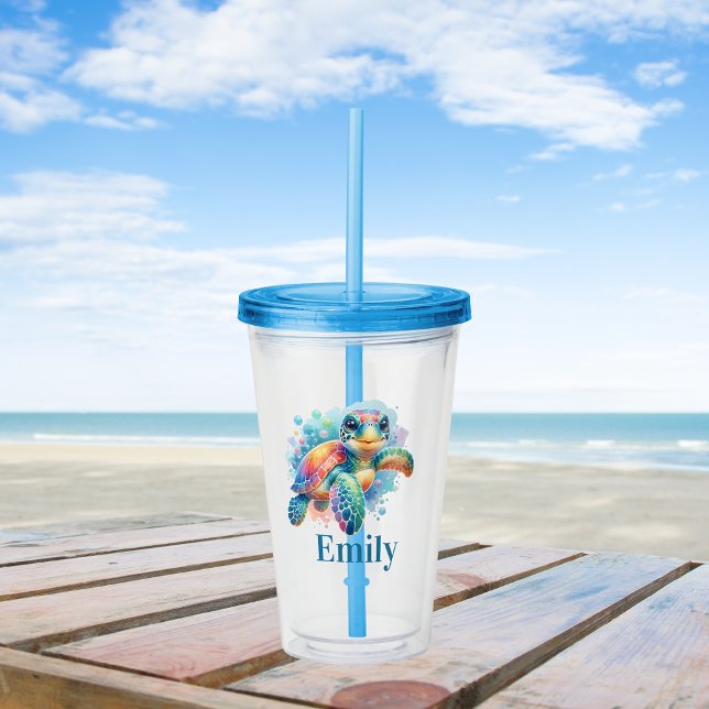 Vaso Acrílico Diseño alegre de tortugas (Subido por el creador)