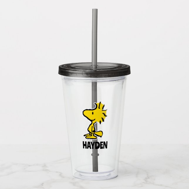 Vaso Acrílico Diseño clásico de Woodstock | Añadir su nombre (Anverso)