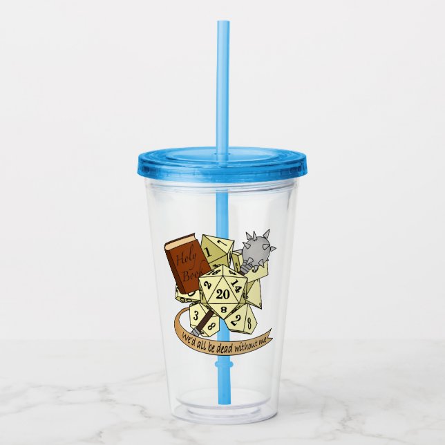 Vaso Acrílico Diseño de dados de clérigo (Anverso)