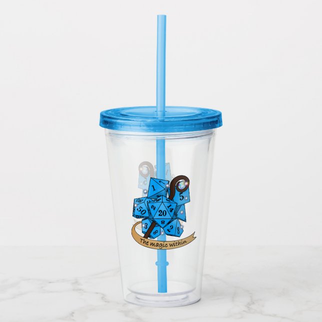 Vaso Acrílico Diseño de dados de hechiceros (Anverso)