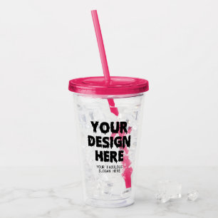 Vaso Acrílico Diseño de logotipo personalizado Imagen Texto corp