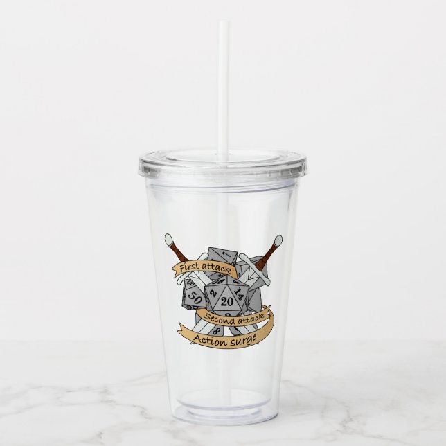Vaso Acrílico Diseño de los dados de combate (Anverso)