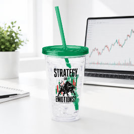 Vaso Acrílico Diseño de Mentalidad de Trading de Toro con Estrat