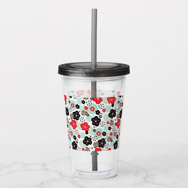 Vaso Acrílico Diseño de patrones japoneses lindos (Anverso)