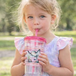 Vaso Acrílico Diseño de playa infantil de raya submarina linda