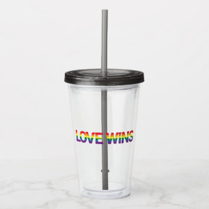 Vaso Acrílico Diseño moderno, sencillo, colorido y vibrante Love
