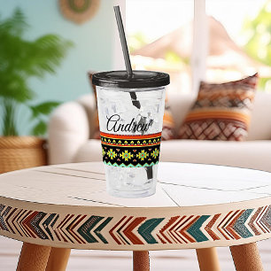 Vaso Acrílico Diseño tribal brillante personalizado 