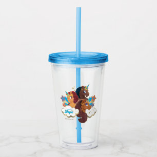 Vaso Acrílico Diseño tripartito "Made of Magic" de Afro Unicorn