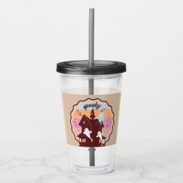 Vaso Acrílico Disfraz Retro de Halloween Fantasma de Casa Embruj