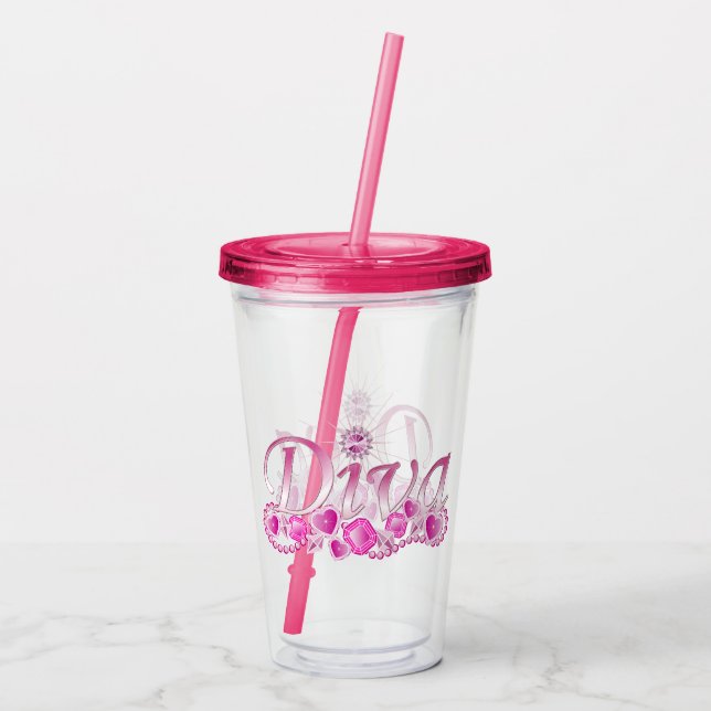 Vaso Acrílico Diva Bling (Reverso)