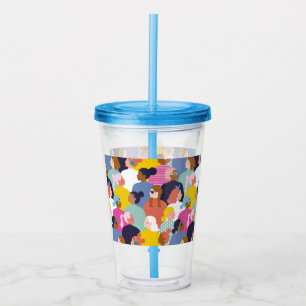 Vaso Acrílico Diversidad de mujeres - Mujeres de diversas razas
