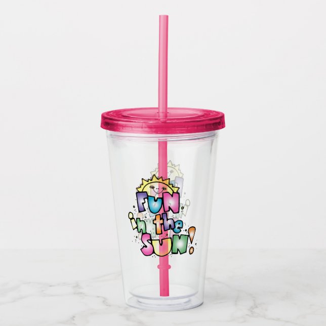 Vaso Acrílico Diversión en el sol (Anverso)