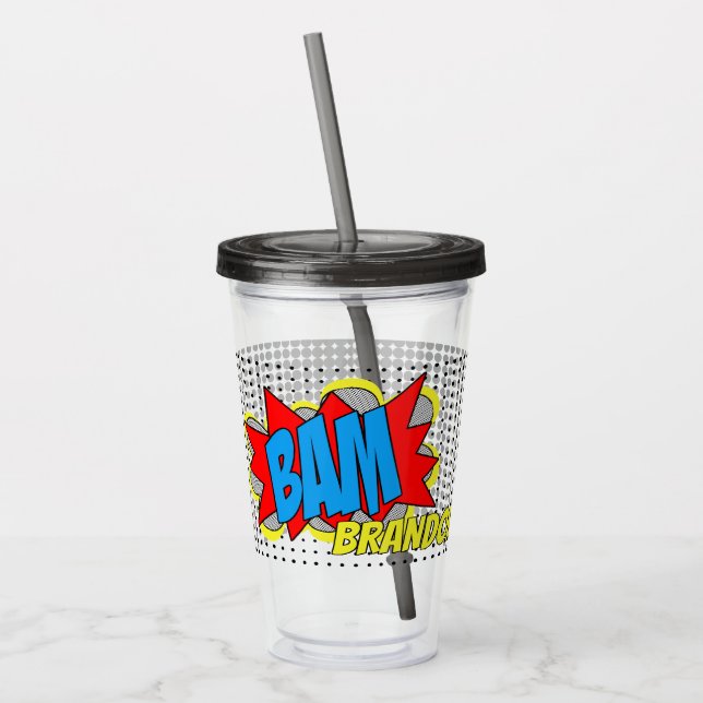 Vaso Acrílico Diversión Personalizada Cómic Personalizado Estilo (Izquierda)