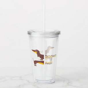 Vaso Acrílico Divertido dachshund lindo para padres de perros la