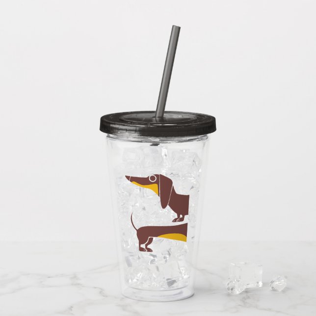Vaso Acrílico Divertido dachshund lindo para padres de perros la (Reverso (hielo))