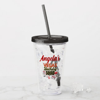 Vaso Acrílico Divertido Escuadrón de cumpleaños personalizado de
