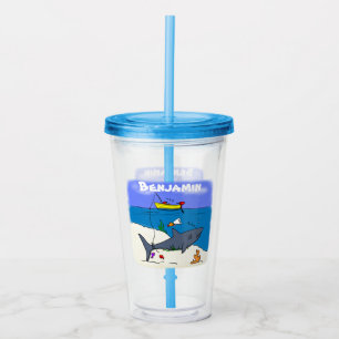 Vaso Acrílico Divertido tiburón durmiente y personalizado de pes