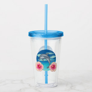 Vaso Acrílico Dolphin Paradise