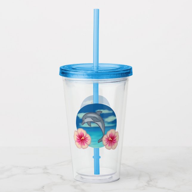 Vaso Acrílico Dolphin Paradise (Anverso)