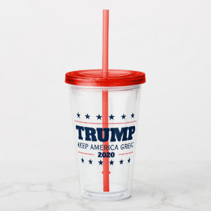 Vaso Acrílico Donald Trump republicano Mantener a América Grande