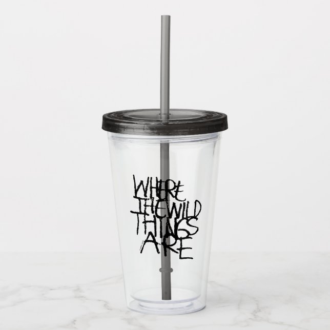 Vaso Acrílico Donde están las cosas salvajes | Escrito a mano (Anverso)