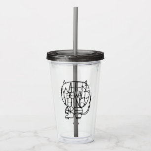 Vaso Acrílico Donde viven los monstruos Bosquejo de Cosa Salva