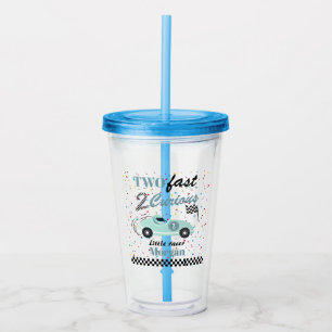 Vaso Acrílico Dos rápidos 2Curiosos autos deportivos azules segu