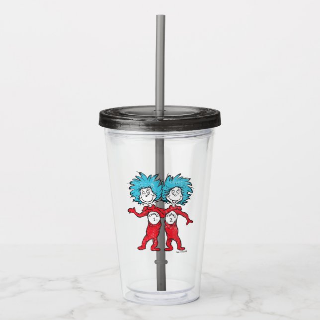 Vaso Acrílico Dr. Seuss | Cosa Uno Cosa Dos De Pie (Anverso)