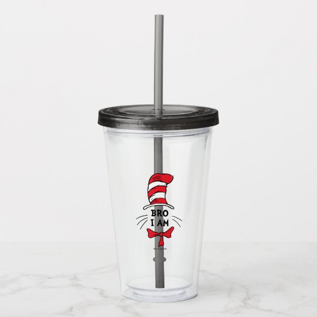 Vaso Acrílico Dr. Seuss | Gato en el Gorra - Hermano (Anverso)