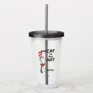 Vaso Acrílico Dr. Seuss   Gato en el libro de Gorras