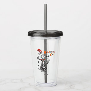 Vaso Acrílico Dr. Seuss Gato en el sombrero de Halloween