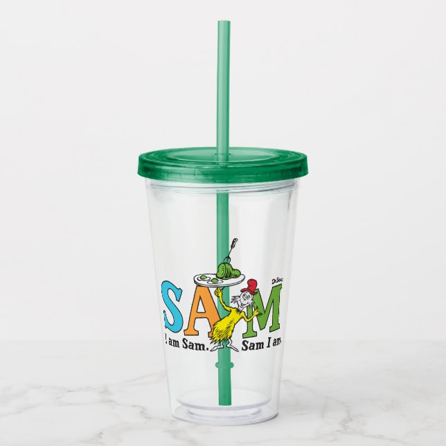 Vaso Acrílico Dr. Seuss | Soy Sam. Sam soy yo. (Anverso)