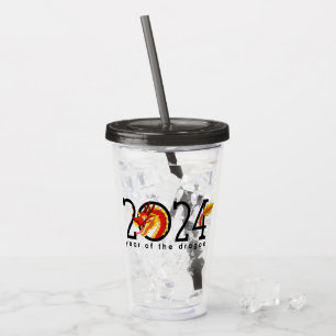 Vaso Acrílico Dragón chino de Año Nuevo