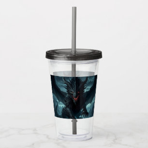 Vaso Acrílico Dragón medieval oscuro