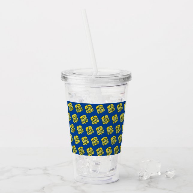 Vaso Acrílico Dreidel de oro (Anverso (hielo))