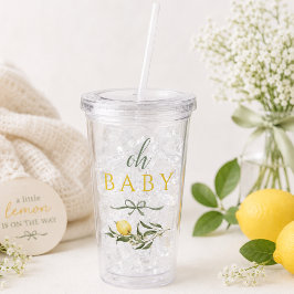 Vaso Acrílico Ducha de bebé Little Lemon Sage Bow Oh