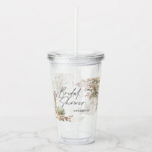 Vaso Acrílico Ducha de novia pampas césped florido moderno elega