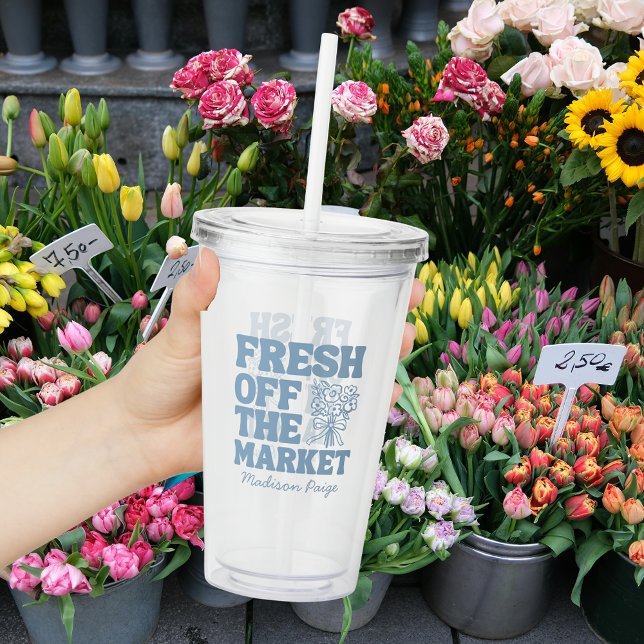 Vaso Acrílico Ducha Nupcial Azul Caprichosa Fresca en el Mercado (Subido por el creador)