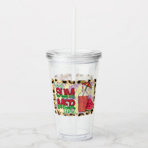 Vaso Acrílico Dulce hora de verano   sandía, playa y leopardo