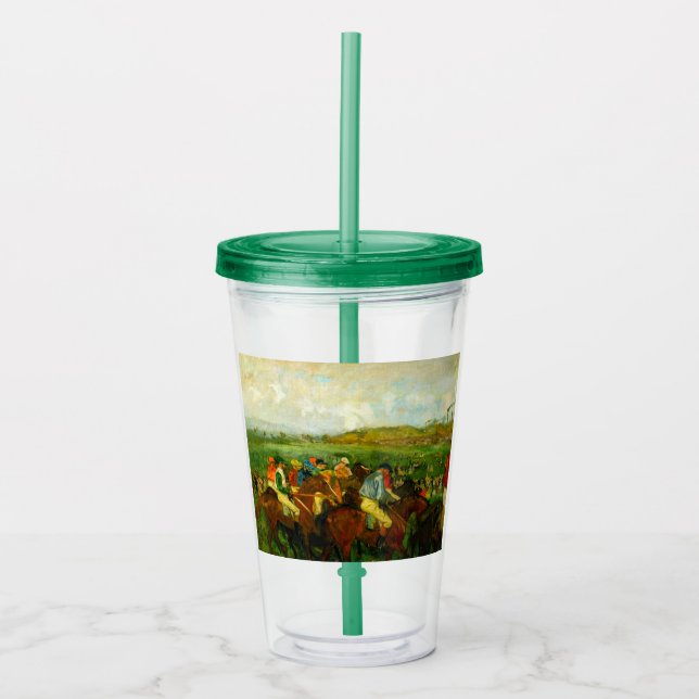 Vaso Acrílico Edgar Degas Horseback Riding (Anverso)
