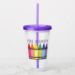 Vaso Acrílico Educación de maestros de arte en la escuela Rainbo