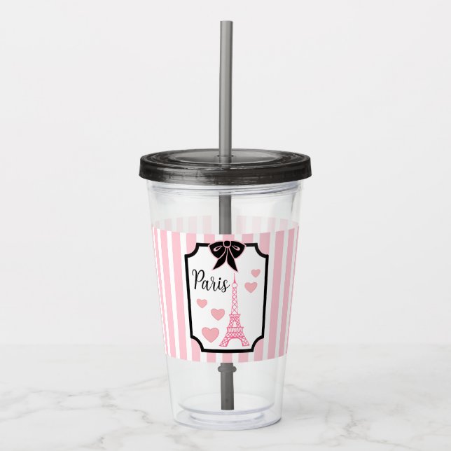 Vaso Acrílico Eiffel Tower Paris Acrylic Tumbler  (Anverso)