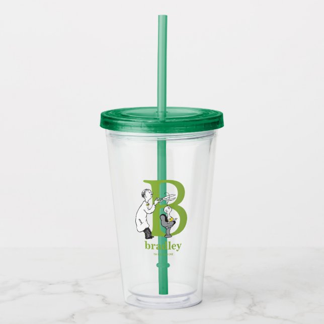 Vaso Acrílico El ABC de Dr. Seuss: Letra B - Blanco | Agrega tu  (Anverso)