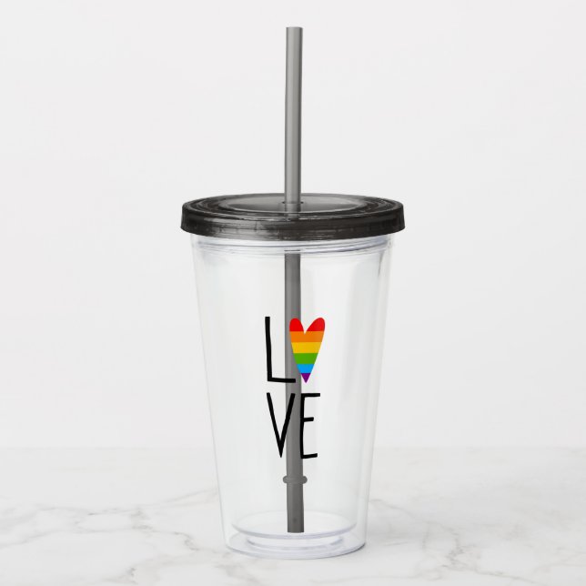 Vaso Acrílico El amor arcoiris (Anverso)