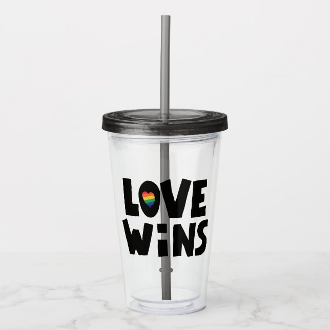 Vaso Acrílico El amor gana (Anverso)