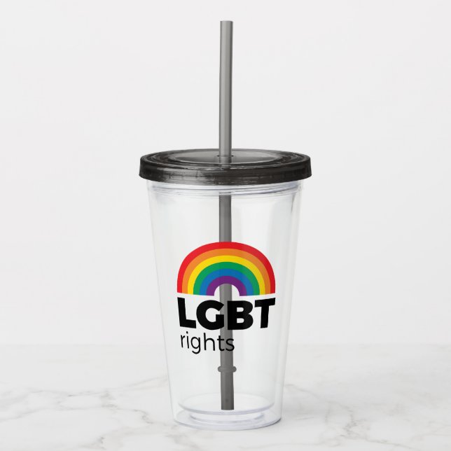 Vaso Acrílico El arcoiris de los derechos LGBT (Anverso)
