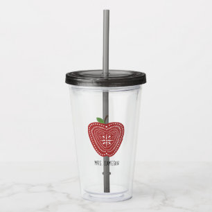 Vaso Acrílico El arte popular Apple inspirado personalizó al