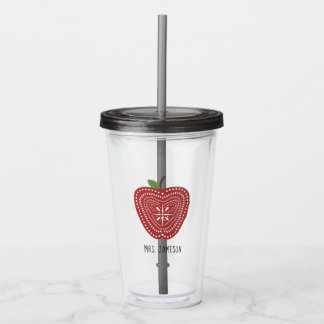 Vaso Acrílico El arte popular Apple inspirado personalizó al