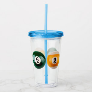 Vaso Acrílico El billar duro 69 de SlipperyJoe con una bola de b